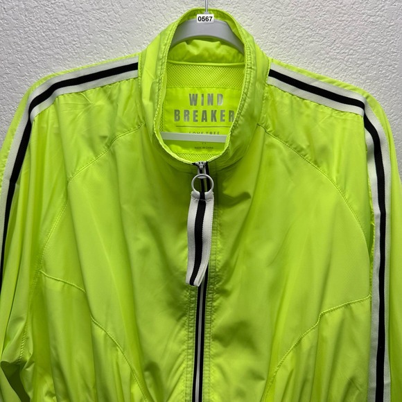 New! Love Tree Women’s Sz M Green Long Sleeve Cropped Zip Up Windbreaker, V567 - Picture 6 of 16